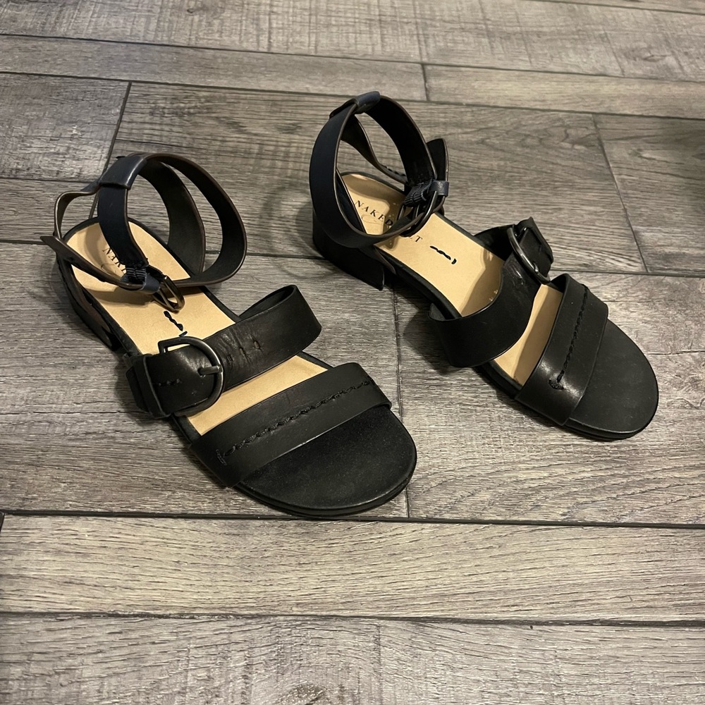 Naked Feet Black and Navy Sandals size 7